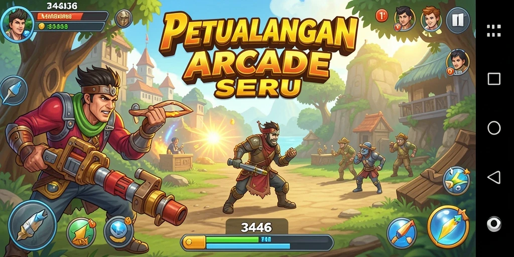 Tampilan gameplay menarik dalam game Arcade 3446.