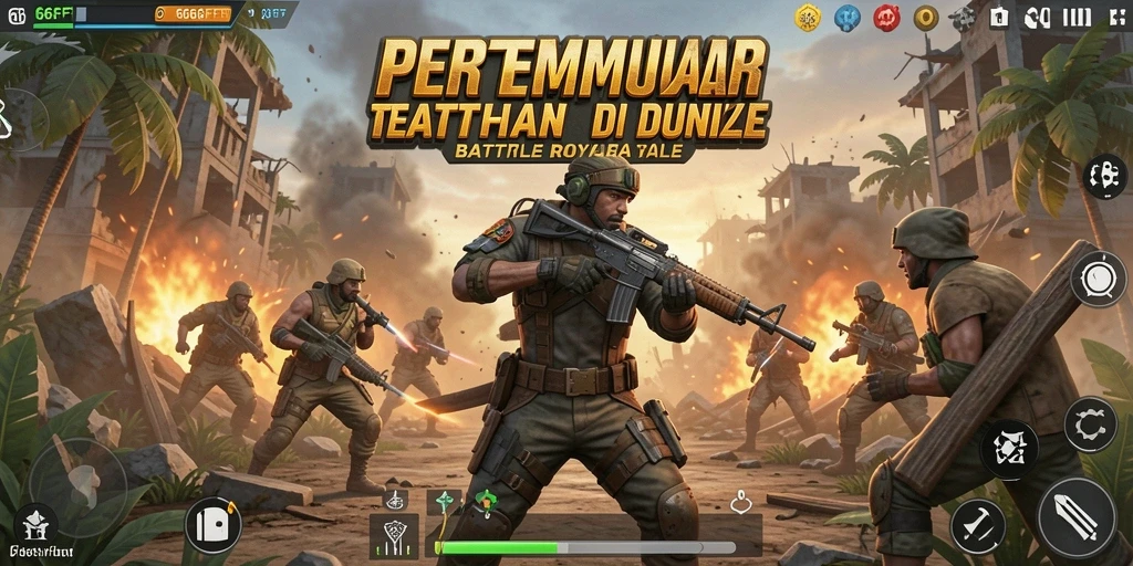 Tampilan gameplay menarik di 666FF battle royale.
