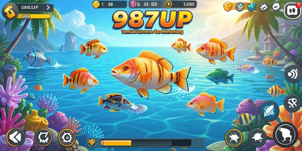 Tangkapan layar yang menunjukkan aksi seru gameplay Tembak Ikan.
