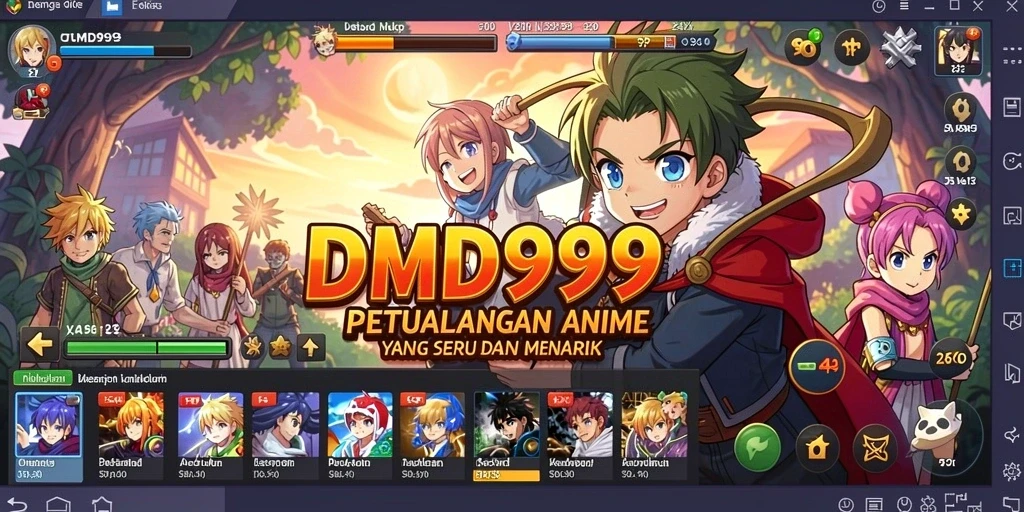 Tampilan gameplay DMD999 dengan karakter Anime yang ikonik.