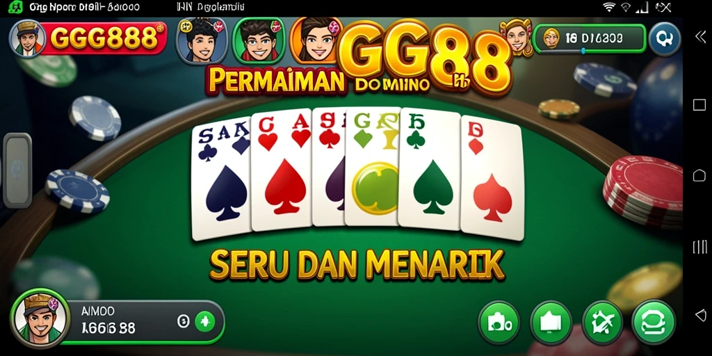 Tampilan menarik dari gameplay GGG888 dalam permainan Domino.