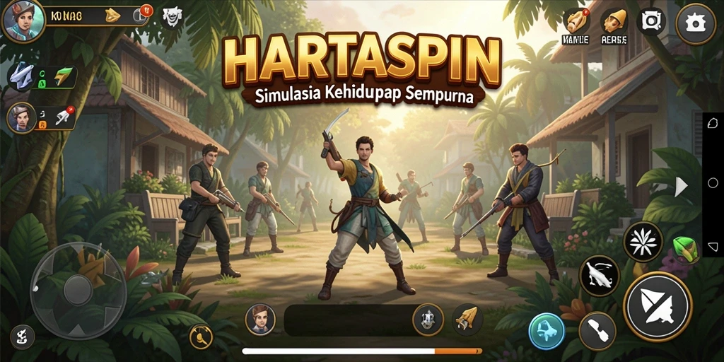 Tampilan gameplay HARTASPIN yang menarik dan realistis.