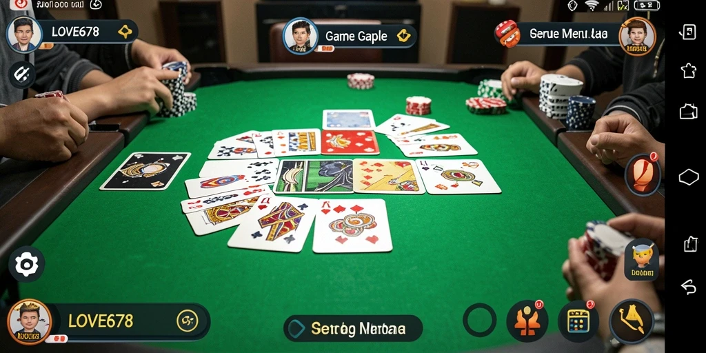 Tampilan utama gameplay Gaple yang mengasyikkan di LOVE678.