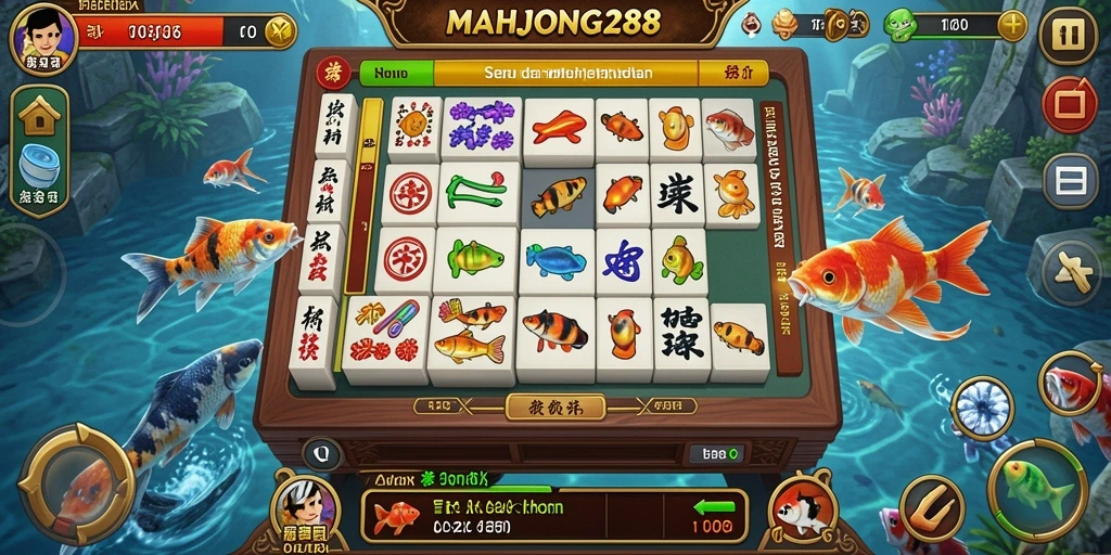 Screenshot gameplay Tembak Ikan MAHJONG288 yang seru dan menantang.