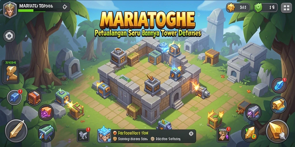 Screenshot MARIATOGEL menampilkan gameplay seru dalam menghadapi gelombang musuh.