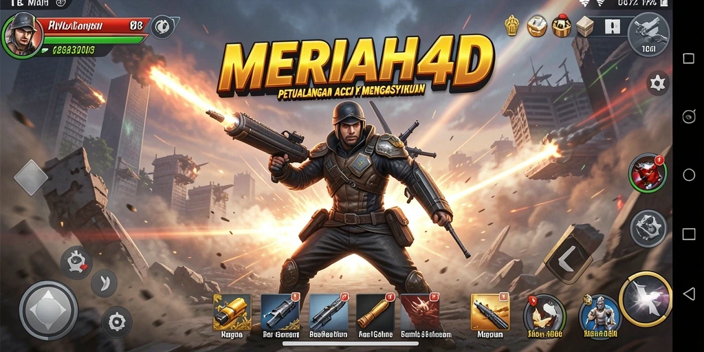 Tampilan aksi seru dalam gameplay MERIAH4D yang memukau.