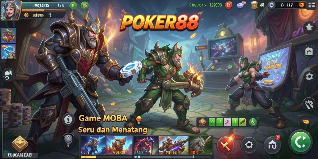 Screenshot gameplay POKER88 yang penuh aksi dan strategi.