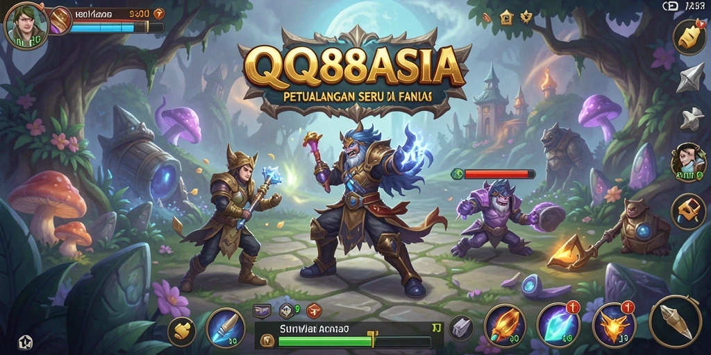 Tangkapan layar utama QQ88ASIA menampilkan aksi seru dalam petualangan.