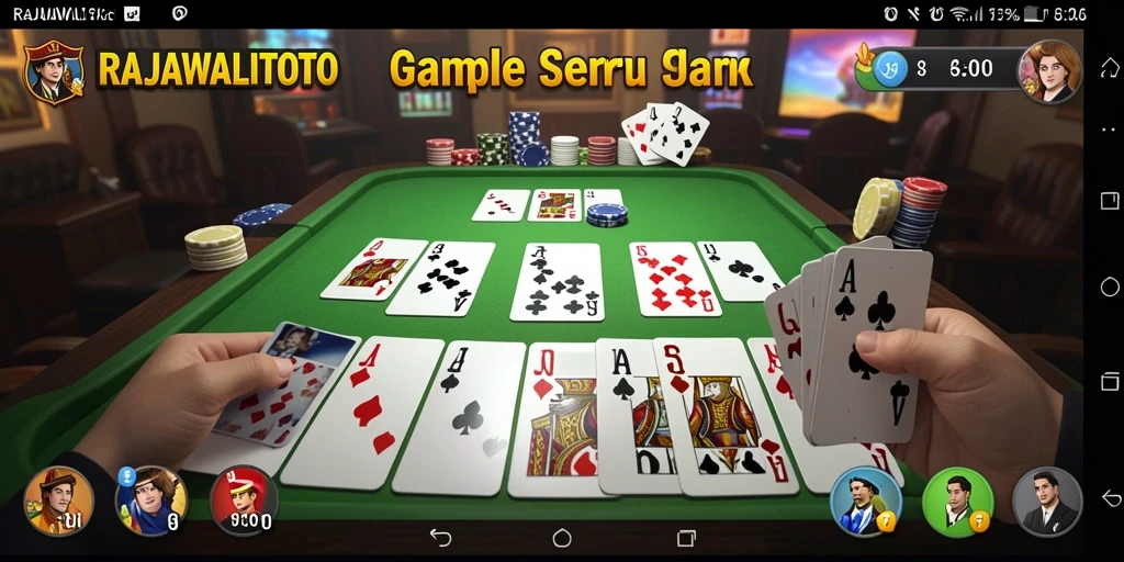 Tampilan gameplay seru RAJAWALITOTO dengan fitur Gaple interaktif.