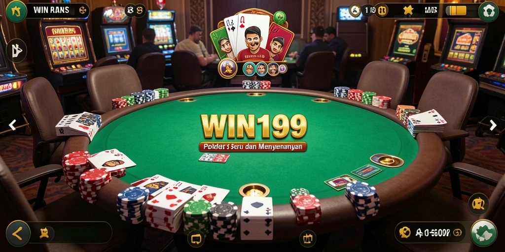 Screenshot WIN199 menampilkan gameplay seru dengan kartu Poker yang mengasyikkan.
